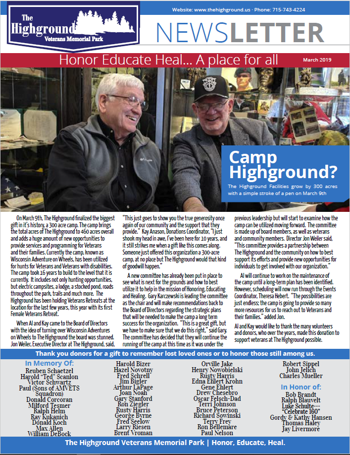 March 2019 Newsletter