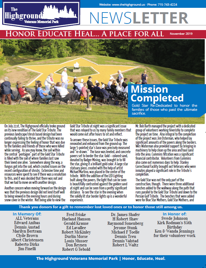 December 2019 Newsletter