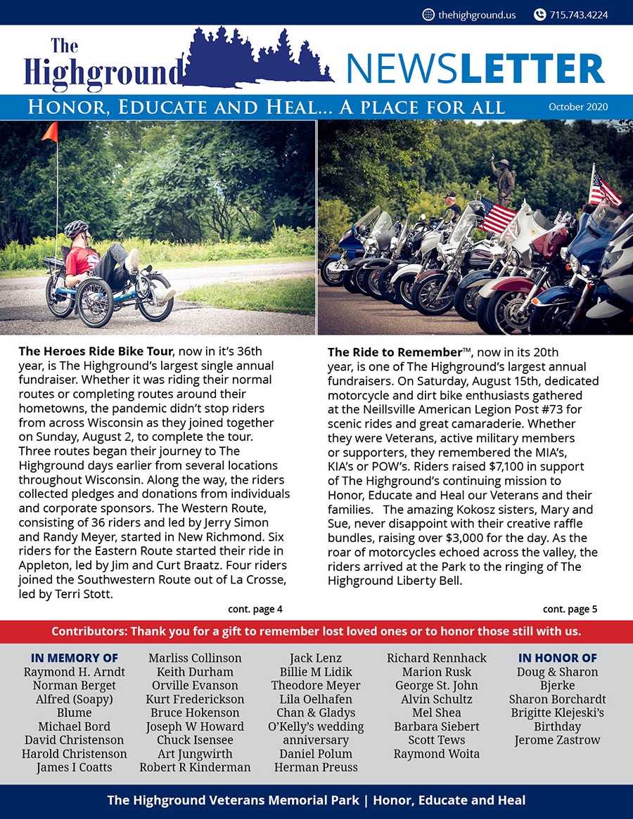 October 2020 Newsletter