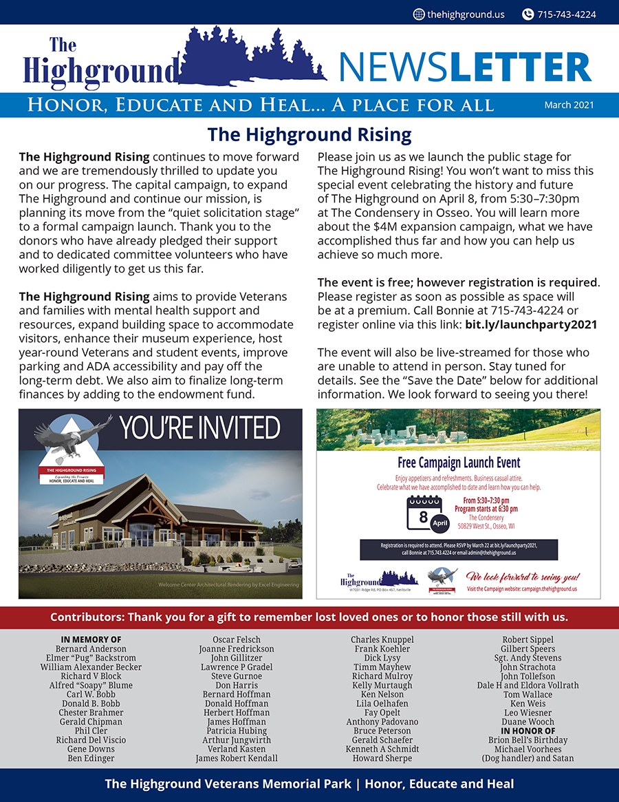 March 2021 Newsletter