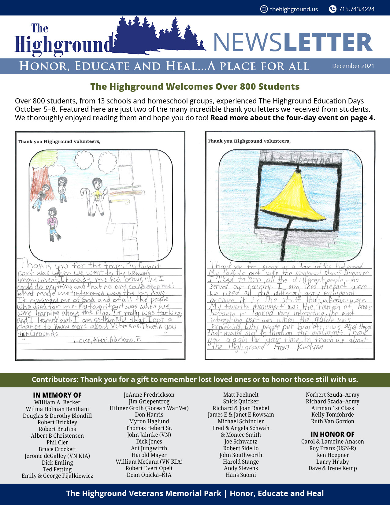 December 2021 Newsletter